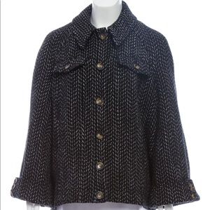 BA&SH black and white herringbone coat. S